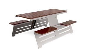 conjunto de mesa y banco contemporáneo