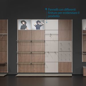 expositor de pared / multiusos / para ropa / de madera