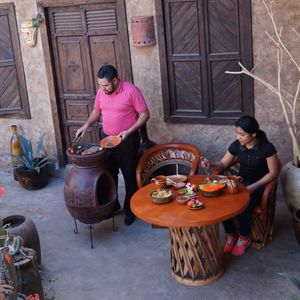 barbacoa de carbón / de libre instalación / de arcilla