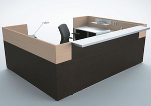mostrador de recepción de esquina