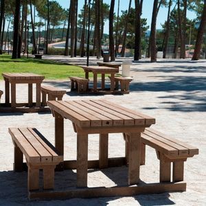 conjunto de mesa y banco contemporáneo