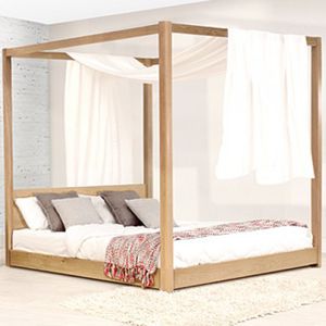 cama con dosel / de matrimonio / contemporánea / de madera