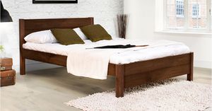 cama de matrimonio / contemporánea / con espacio de almacenamiento / de roble