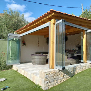 cortina de cristal plegable