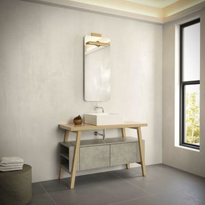 mueble de lavabo suspendido / de pie / de madera maciza / de cerámica