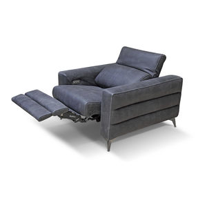 sillón contemporáneo / de cuero / con reposapiés / reclinable