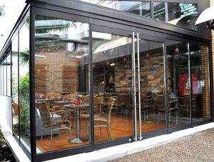 tabique plegable / de aluminio / con vidrio doble / de uso profesional