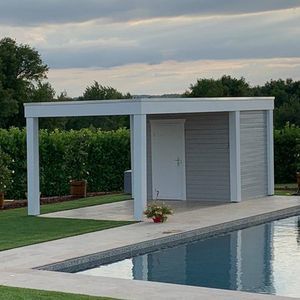pool house de madera de pino Douglas