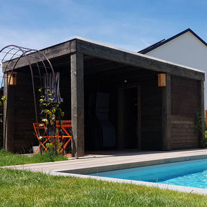 pool house de madera de pino Douglas