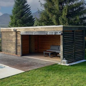 pool house de madera de pino Douglas