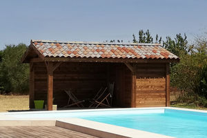 pool house de madera de pino Douglas