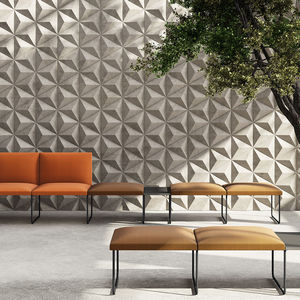 banqueta modular / contemporánea / de tejido / de cuero