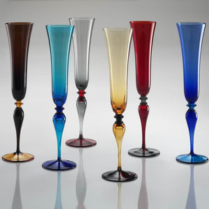 copa de cava de vidrio soplado