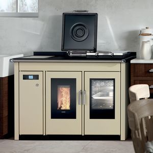 cocina con horno de pellets