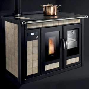 cocina con horno de pellets