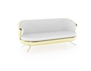sofá contemporáneo / para yate / de cuero / de madera