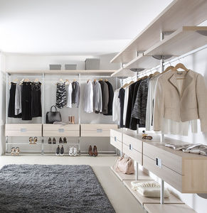 vestidor contemporáneo / de madera lacada / de aluminio