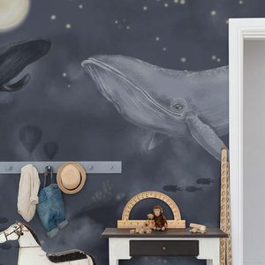 papel pintado contemporáneo / de textil no tejido / con motivos animales / monocromo
