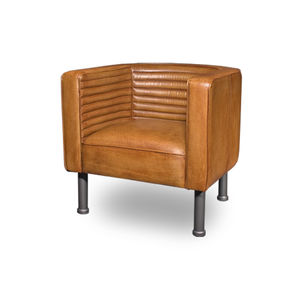 sillón clásico / de cuero / marrón / contract