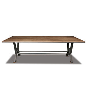 mesa de comedor clásica / de roble / de acero / rectangular