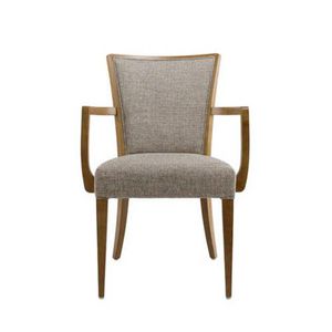 silla de visita moderna / con reposabrazos / tapizada / de madera