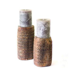 portavelas de madera