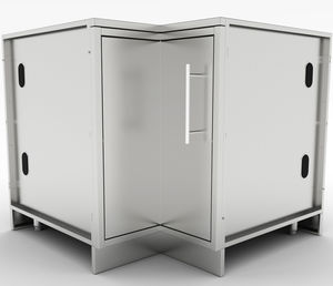 mueble de esquina de acero inoxidable