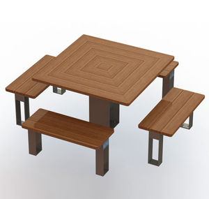 conjunto de mesa y banco contemporáneo