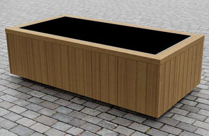 jardinera de roble / de madera de frondosa / de alerce / rectangular
