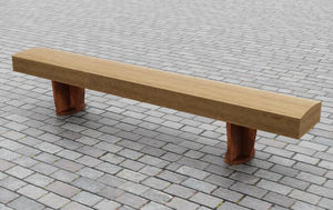 banco público / contemporáneo / de madera / de acero COR-TEN®