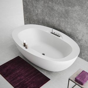 bañera en isla / ovalada / de mineral compuesto