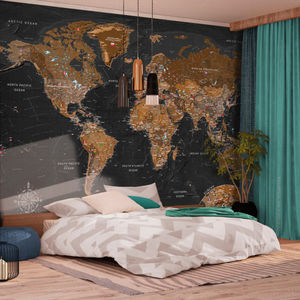 papel pintado contemporáneo / mapa / de efecto dimensional / sin tejer