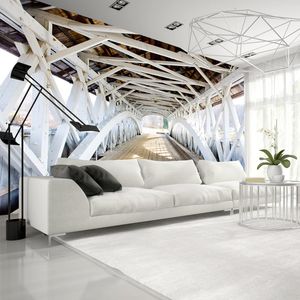 papel pintado contemporáneo / con motivos / de efecto dimensional / blanco