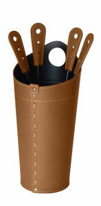 accesorio para chimenea de cuero
