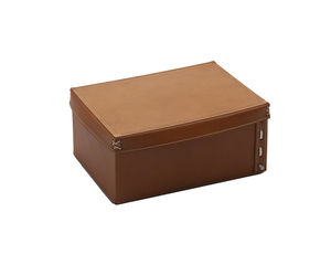 caja de almacenamiento de cuero / con tapa