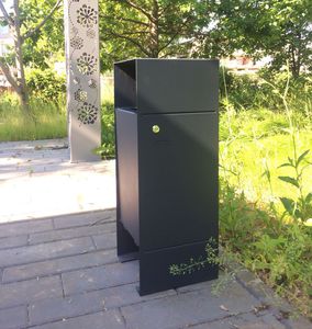 cubo de basura público / para suelo / de acero / para espacio público