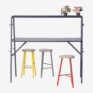 mesa alta contemporánea / de acero con revestimiento en polvo / con base de acero pintado / rectangular