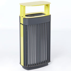 cubo de basura público / de acero galvanizado / de acero con revestimiento en polvo / para espacio público