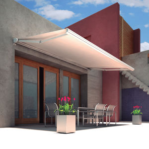 toldo punto recto / motorizado / para terraza / blanco