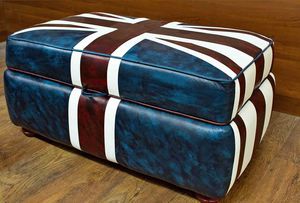 otomana moderna / de cuero / tapizada / rectangular