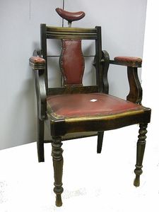 sillón de barbero de cuero