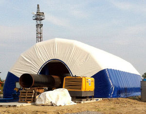 estructura hinchable con membrana de PVC