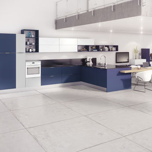 cocina profesional de chapa de madera / de FENIX NTM® / en L / sin pomos