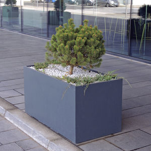 jardinera de hormigón / de material compuesto / rectangular / de alta resistencia