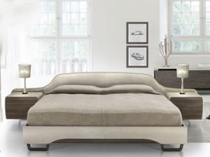 cama de matrimonio / contemporánea / tapizada / con cabecero