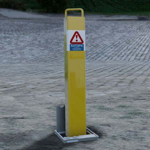 bolardo de protección / de control de acceso / de acero galvanizado / abatible