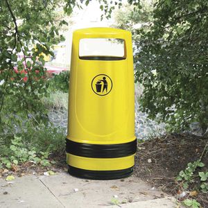cubo de basura público / de pie / de polietileno / para espacio público