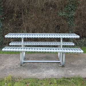 mesa de pícnic contemporánea / de acero galvanizado / de acero inoxidable / con base metálica