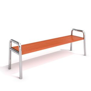 banco público / contemporáneo / de acero inoxidable / de madera
