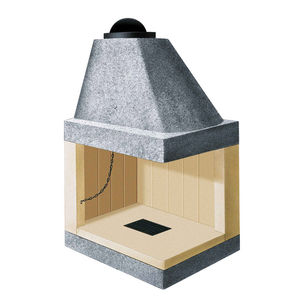 chimenea de leña / contemporánea / hogar abierto / de esquina